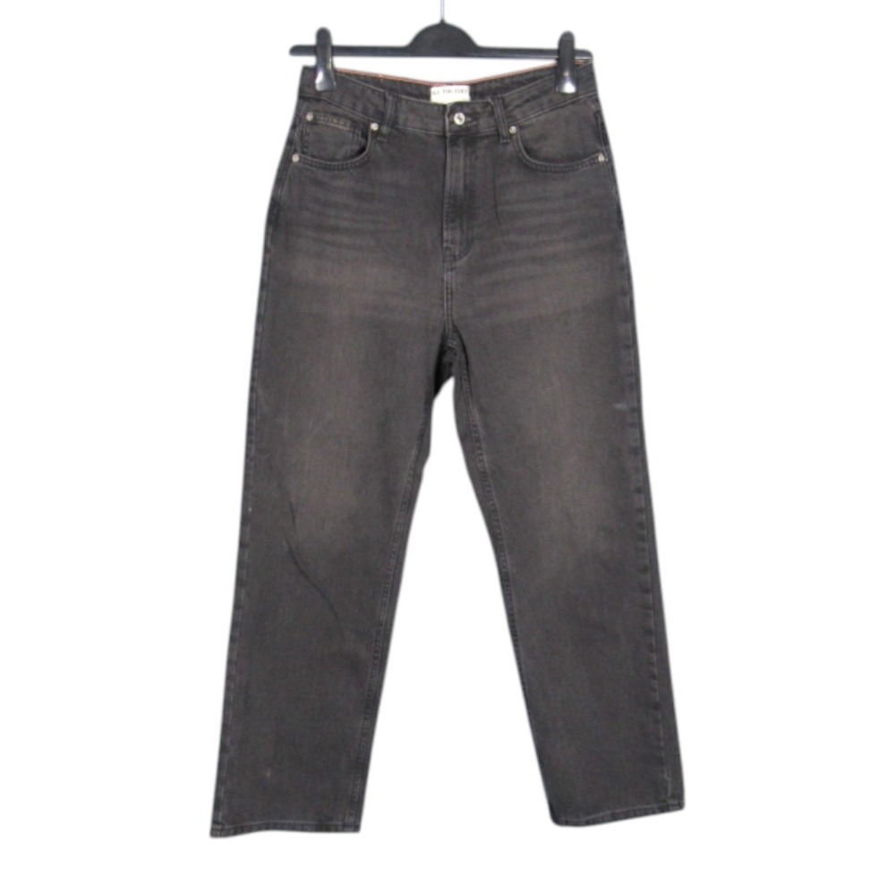 WE THE FREE PEOPLE Black Denim HIGH-RISE PACIFICA STRAIGHT LEG JEANS Sz 30